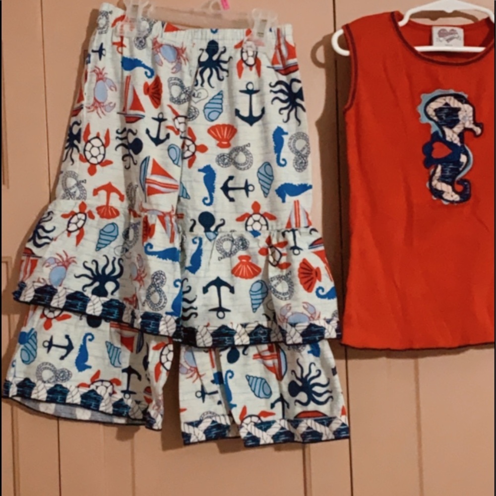 Ruffle Capris and Top set Sz 6